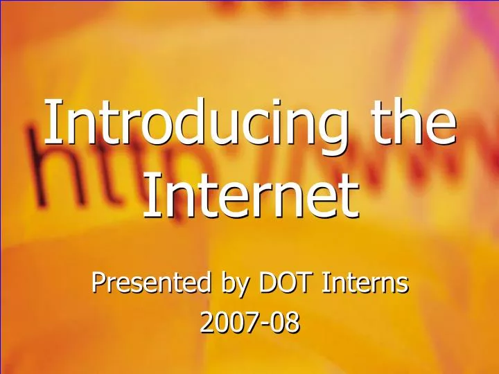 introducing the internet