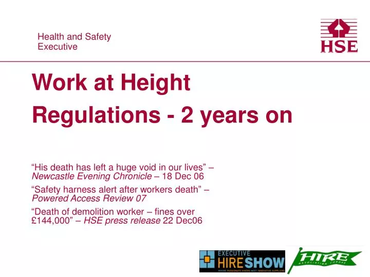 work at height regulations 2 years on