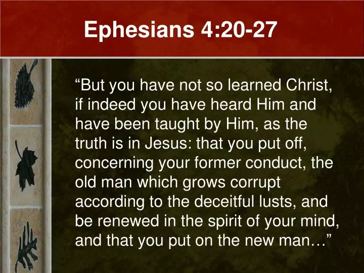 ephesians 4 20 27