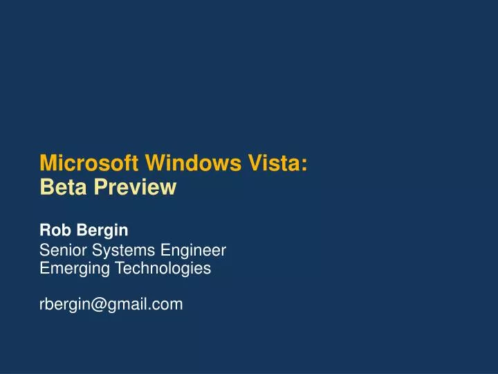 microsoft windows vista beta preview