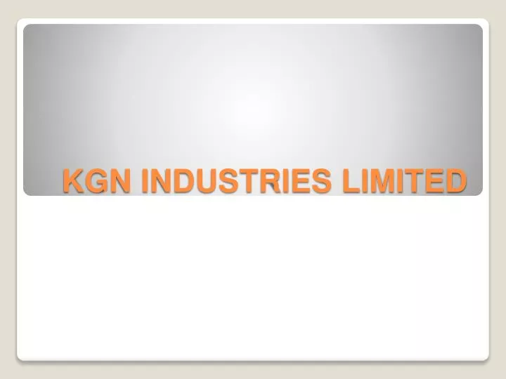 kgn industries limited