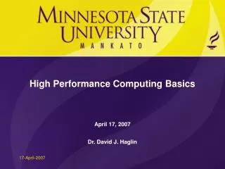 High Performance Computing Basics
