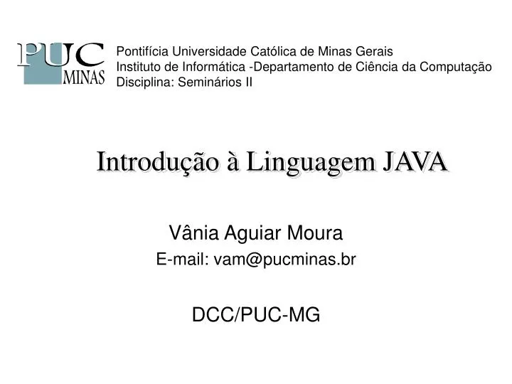 introdu o linguagem java