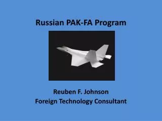 Russian PAK-FA Program