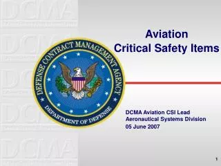 Aviation Critical Safety Items