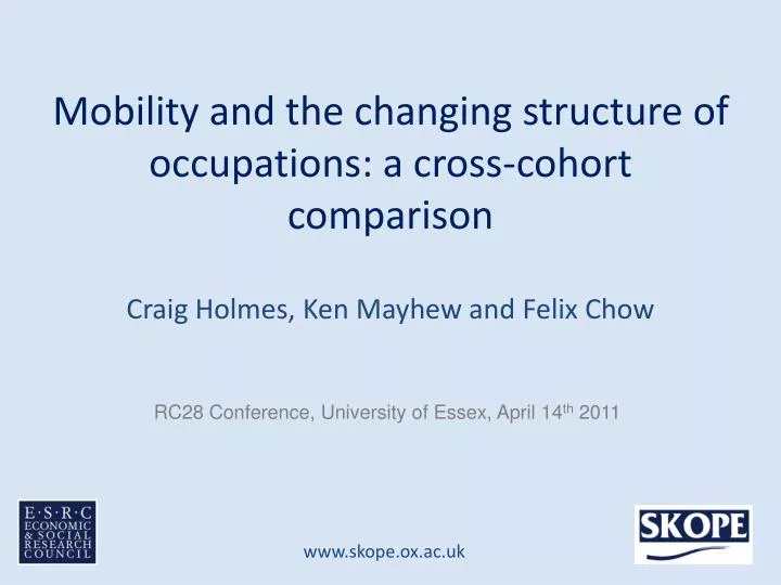 mobility and the changing structure of occupations a cross cohort comparison