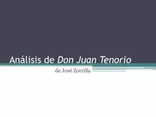 Análisis de Don Juan Tenorio