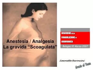 anestesia analgesia la gravida scoagulata