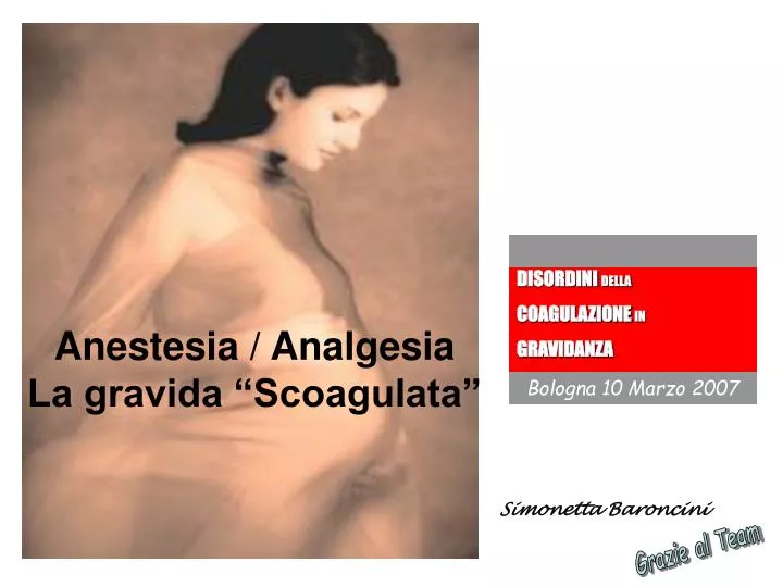 anestesia analgesia la gravida scoagulata