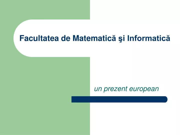 facultatea de matematic i informatic