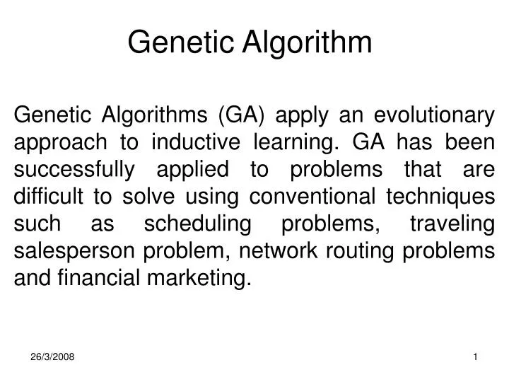 genetic algorithm