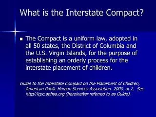 What is the Interstate Compact?