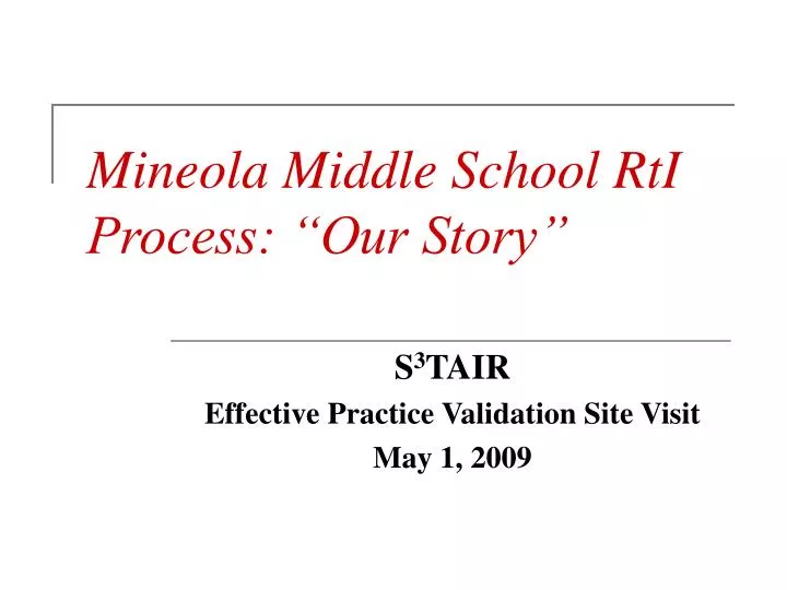 mineola middle school rti process our story