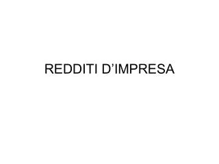 redditi d impresa