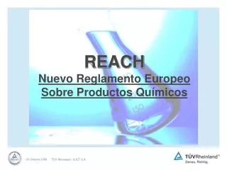 REACH Nuevo Reglamento Europeo Sobre Productos Químicos