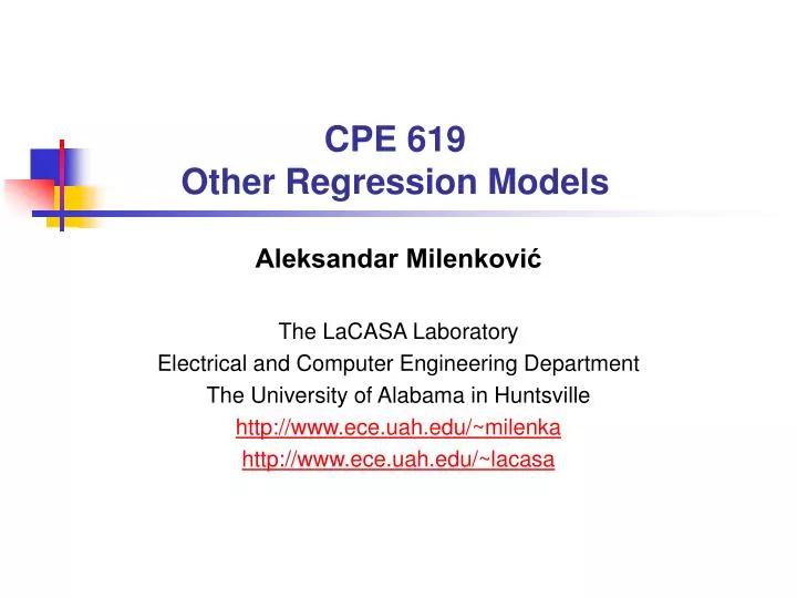 cpe 619 other regression models