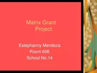 Matrix Grant Project