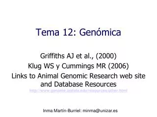 Tema 12: Genómica
