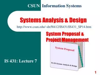 Systems Analysis &amp; Design