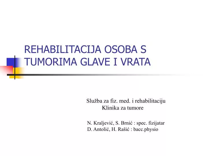 rehabilitacija osoba s tumorima glave i vrata