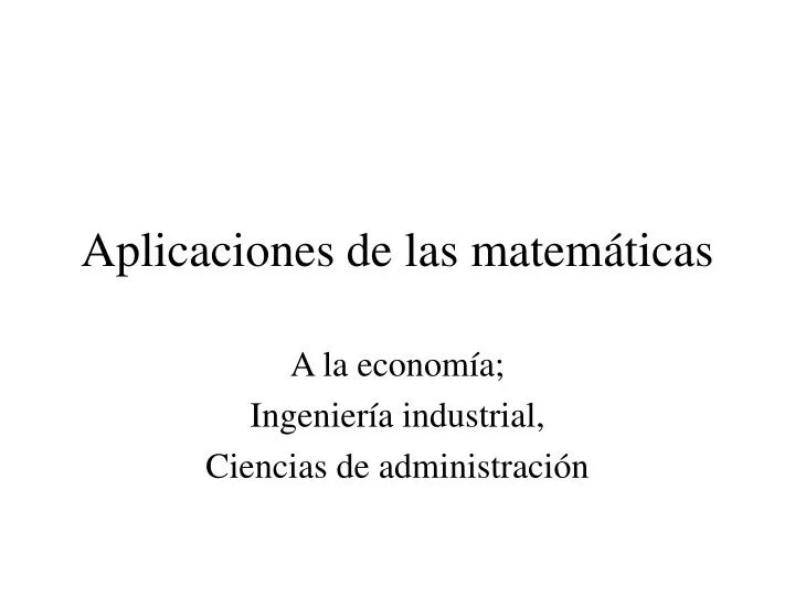 aplicaciones de las matem ticas