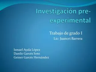 investigaci n pre experimental