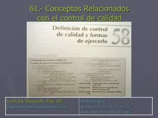 61 conceptos relacionados con el control de calidad