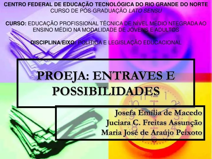 proeja entraves e possibilidades