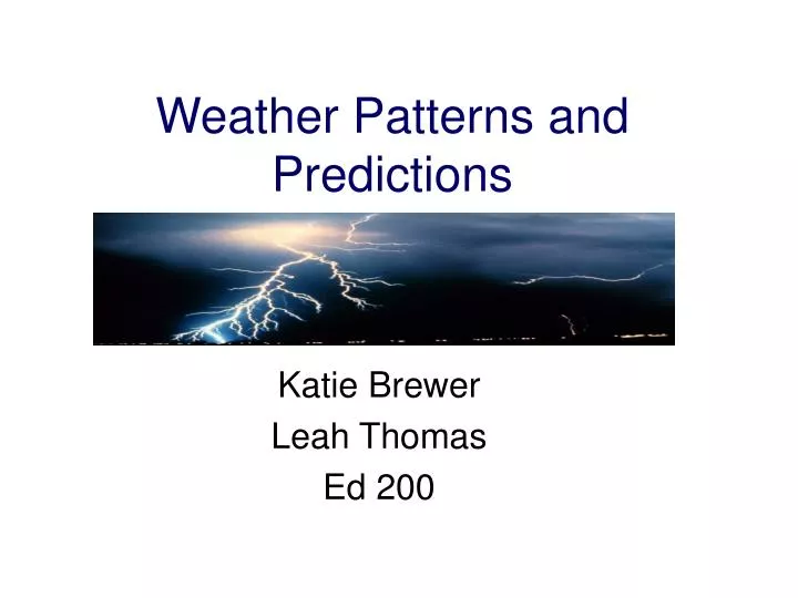 weather patterns and predictions
