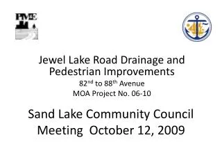Sand Lake Community Council Meeting October 12, 2009