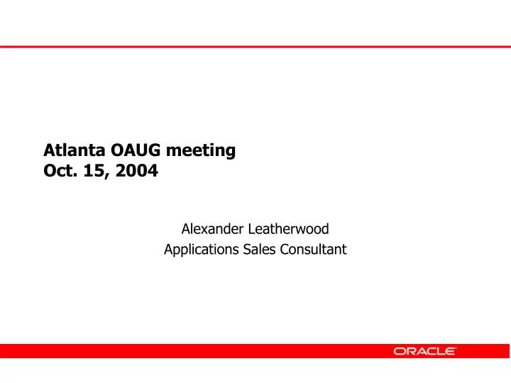 atlanta oaug meeting oct 15 2004