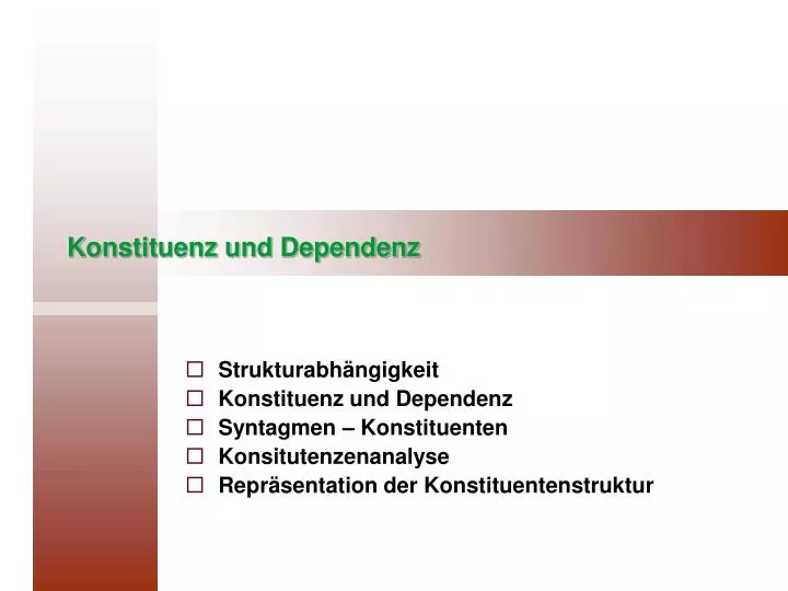 konstituenz und dependenz