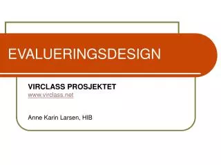 evalueringsdesign