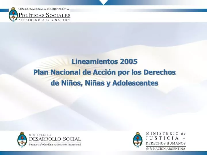 lineamientos 2005 plan nacional de acci n por los derechos de ni os ni as y adolescentes