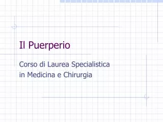 il puerperio