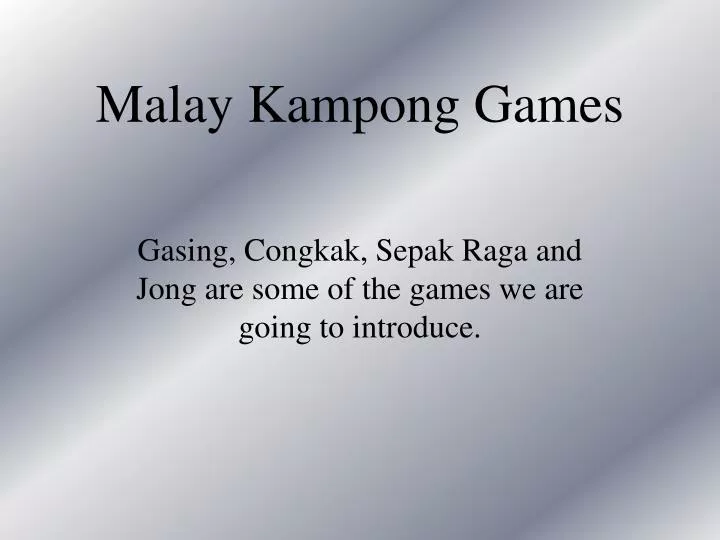 malay kampong games