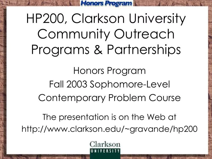 hp200 clarkson university community outreach programs partnerships