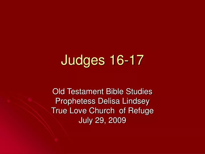 judges 16 17