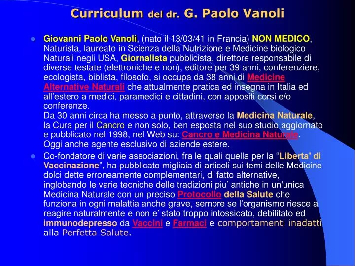 curriculum del dr g paolo vanoli