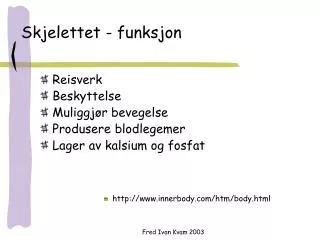 Skjelettet - funksjon