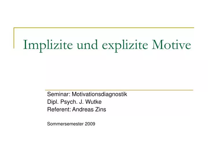 implizite und explizite motive