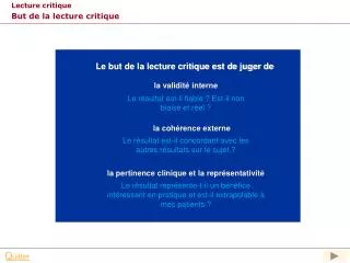 but de la lecture critique