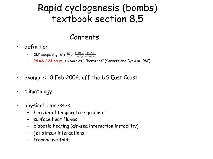 rapid cyclogenesis bombs textbook section 8 5