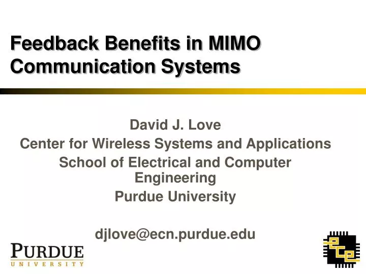 feedback benefits in mimo communication systems