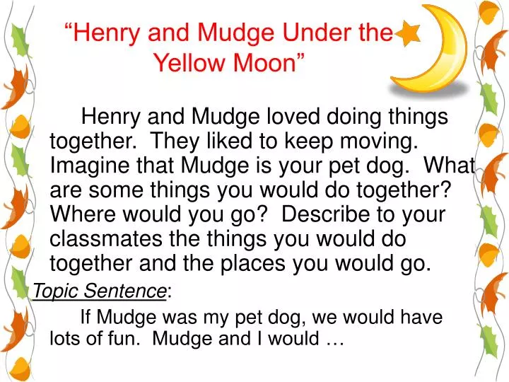 henry and mudge under the yellow moon