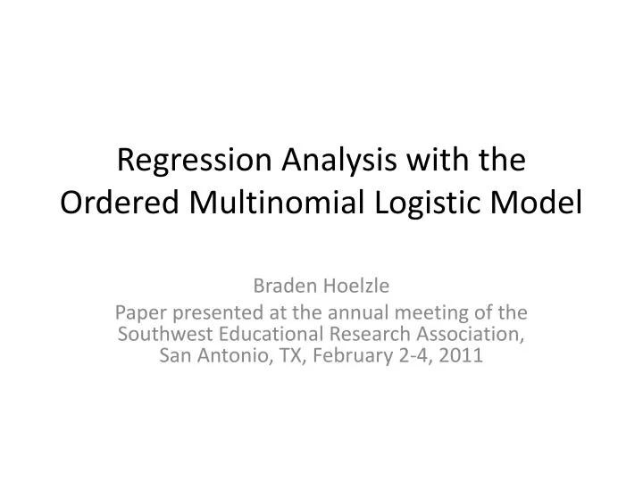 regression analysis with the ordered multinomial logistic model