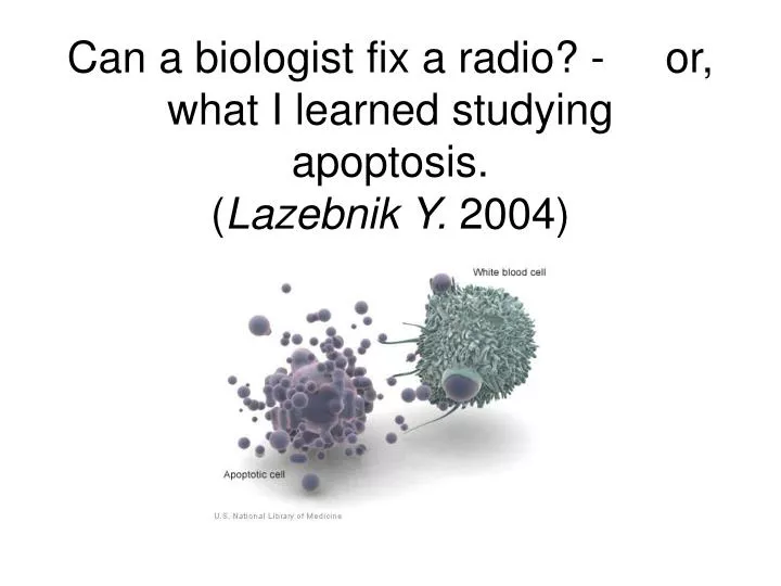 can a biologist fix a radio or what i learned studying apoptosis lazebnik y 2004