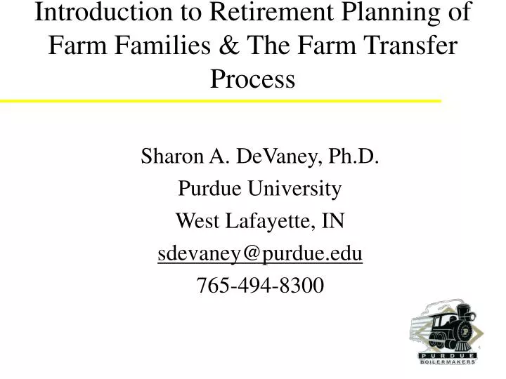 introduction to retirement planning of farm families the farm transfer process