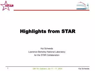 Kai Schweda Lawrence Berkeley National Laboratory for the STAR Collaboration