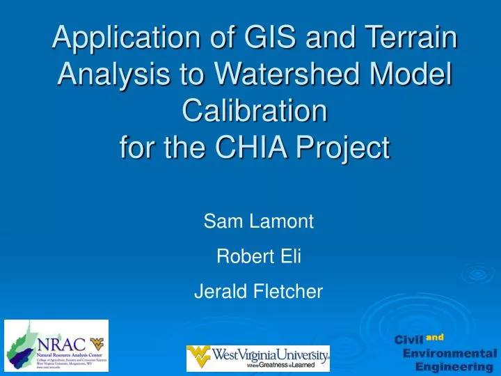 application of gis and terrain analysis to watershed model calibration for the chia project